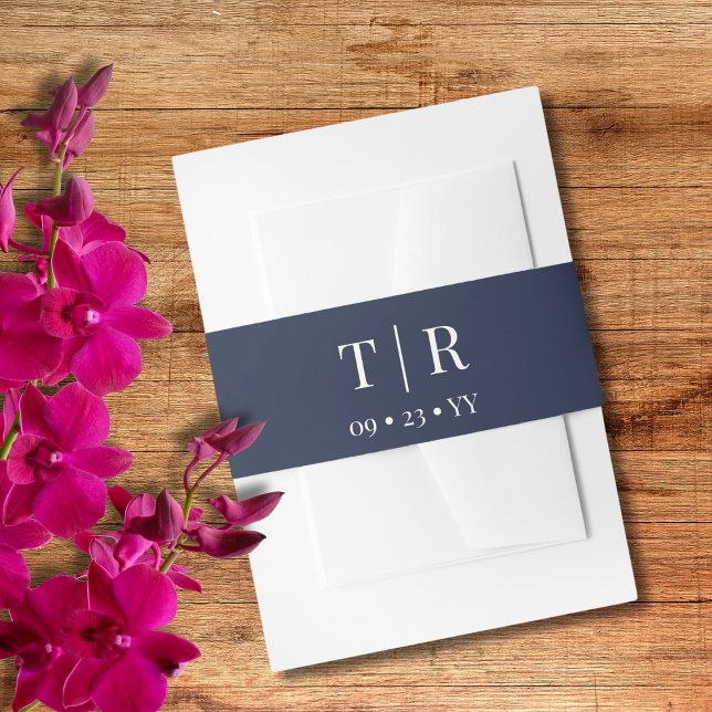 Cintas Para Invitaciones Elegante Boda azul de la Marina (Subido por el creador)