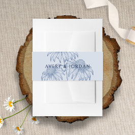 Cintas Para Invitaciones Elegante Boda Azul Dusty de Conflor Botánico