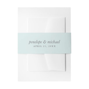 Cintas Para Invitaciones Elegante Boda azul y gris suave