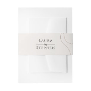 Cintas Para Invitaciones Elegante Boda beige de pareja neutral