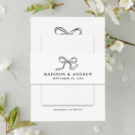 Cintas Para Invitaciones Elegante Boda Black Bow