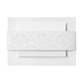 Cintas Para Invitaciones Elegante Boda blanco Damask alternativo