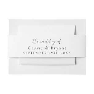 Cintas Para Invitaciones Elegante Boda blanco y negro de