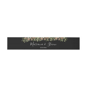 Cintas Para Invitaciones Elegante Boda blanco y negro de invierno