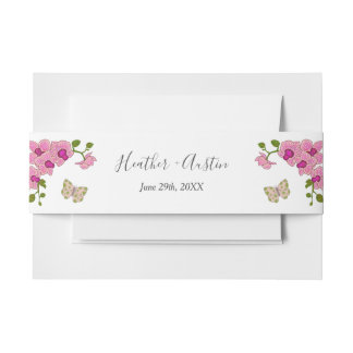 Cintas Para Invitaciones Elegante Boda bohemio de orquídeas púrpuras