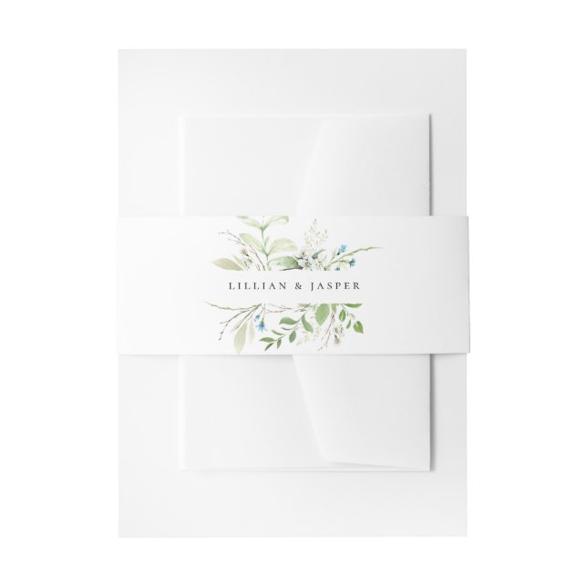 Cintas Para Invitaciones Elegante Boda Botánico de Flor Silvestre (Anverso Ejemplo)