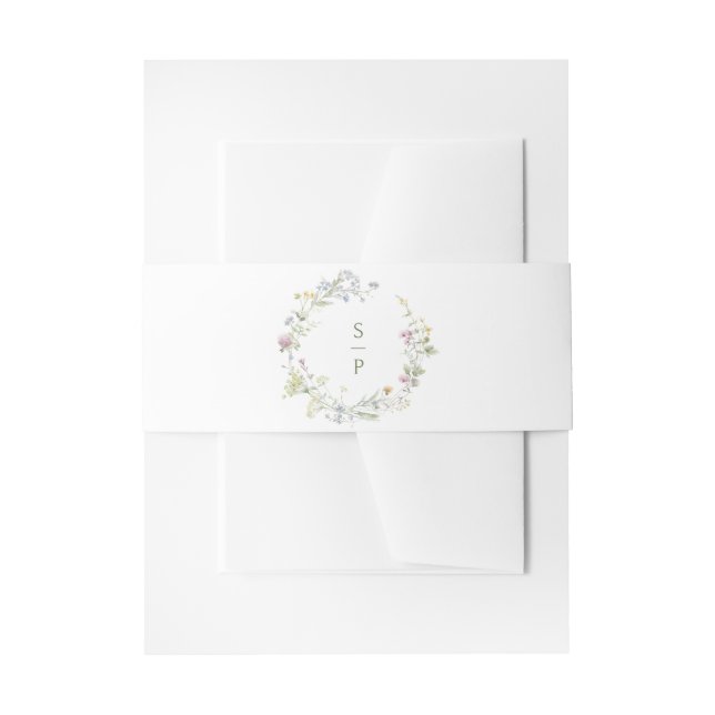 Cintas Para Invitaciones Elegante Boda Botánico de Flor Silvestre Soft Past (Anverso Ejemplo)