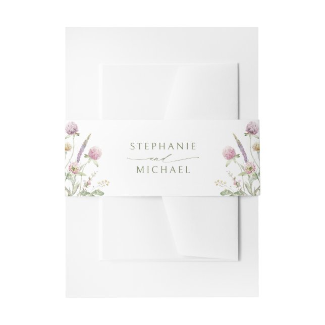Cintas Para Invitaciones Elegante Boda Botánico de Flor Silvestre Soft Past (Anverso Ejemplo)