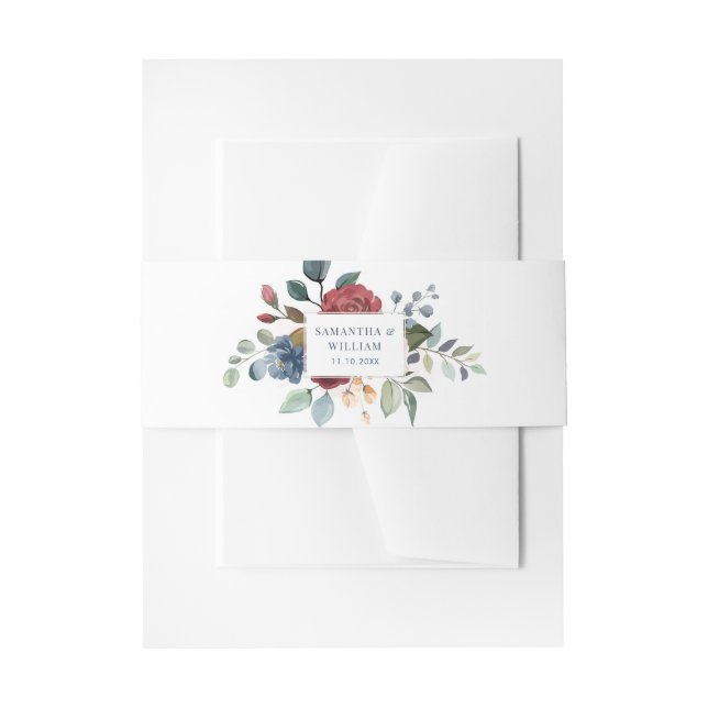Cintas Para Invitaciones Elegante Boda Botánico Floral (Anverso Ejemplo)