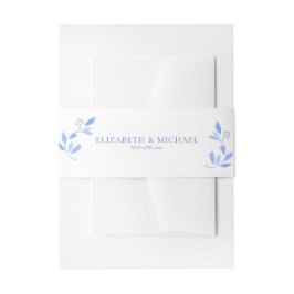 Cintas Para Invitaciones Elegante Boda botánico floral azul francés