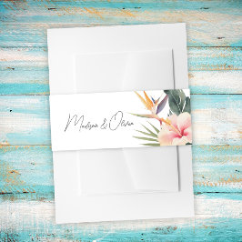 Cintas Para Invitaciones Elegante Boda botánico tropical