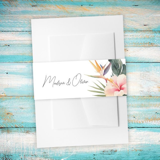 Cintas Para Invitaciones Elegante Boda botánico tropical (Subido por el creador)