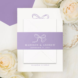 Cintas Para Invitaciones Elegante Boda Bow Lavender