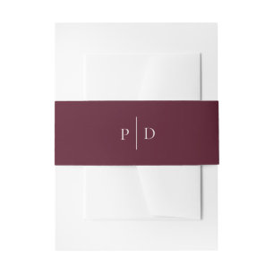 Cintas Para Invitaciones Elegante Boda Clásica de Burgundy Profundo