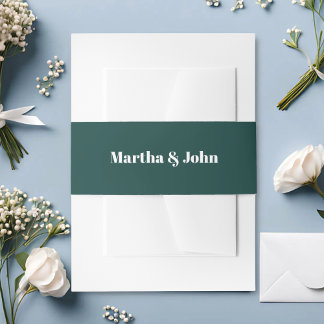 Cintas Para Invitaciones Elegante Boda Clásica de Cazador Verde y Blanco