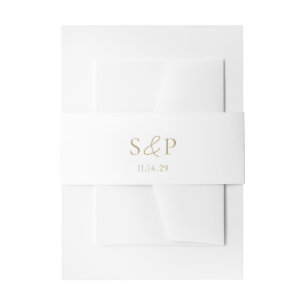 Cintas Para Invitaciones Elegante Boda Clásica de Oro