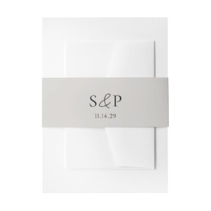 Cintas Para Invitaciones Elegante Boda Clásica Gris
