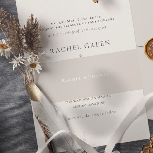 Cintas Para Invitaciones Elegante Boda clásico (Elegant Classic Wedding Invitation Belly Band)