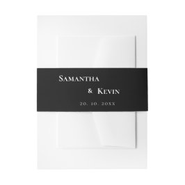 Cintas Para Invitaciones Elegante Boda clásico Minimalista negro y blanco
