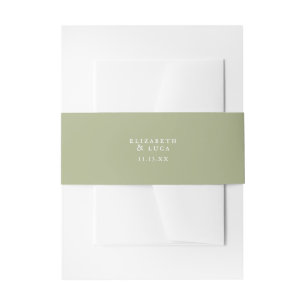 Cintas Para Invitaciones Elegante Boda de acuarela de oliva mediterránea