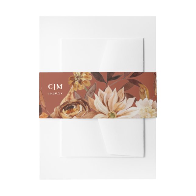 Cintas Para Invitaciones Elegante Boda de acuarela de otoño (Anverso Ejemplo)