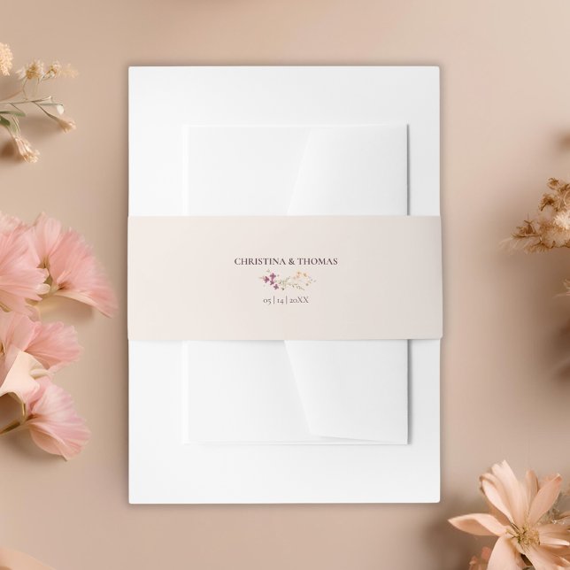 Cintas Para Invitaciones Elegante Boda de Boho Fall Wildflowers (Subido por el creador)