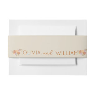 Cintas Para Invitaciones Elegante Boda de Boho Floral