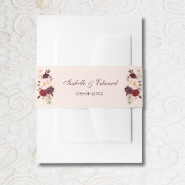Cintas Para Invitaciones Elegante Boda de Bouquet para Rosas de Rubor y Bor