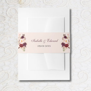 Cintas Para Invitaciones Elegante Boda de Bouquet para Rosas de Rubor y Bor