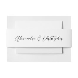 Cintas Para Invitaciones Elegante Boda de caligrafía de nombres personaliza