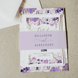 Cintas Para Invitaciones Elegante boda de caligrafía minimalista lilac