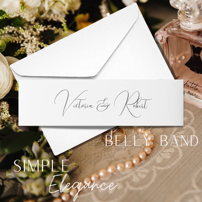 Cintas Para Invitaciones Elegante Boda de caligrafía moderna (Subido por el creador)