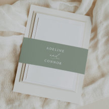 Elegante Boda de caligrafía verde sabana