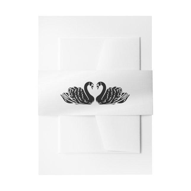 Cintas Para Invitaciones Elegante Boda de cisnes negros (Anverso Ejemplo)