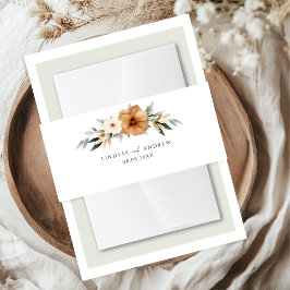 Cintas Para Invitaciones Elegante Boda de Cobre y Botánica Terrosa