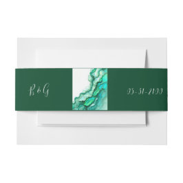 Cintas Para Invitaciones Elegante Boda de color de mármol Verde azulado esm