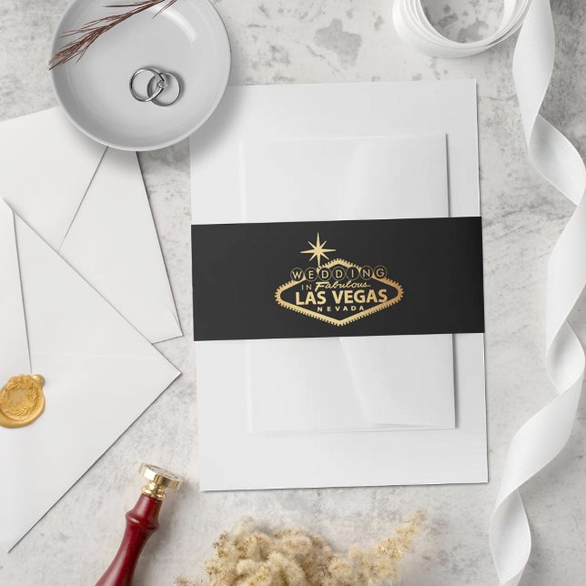 Cintas Para Invitaciones Elegante Boda de Destino de Las Vegas (Subido por el creador)