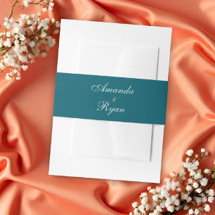 Cintas Para Invitaciones Elegante Boda de Escritura Azul Simple