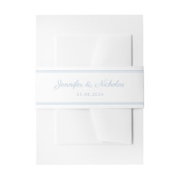 Cintas Para Invitaciones Elegante Boda de Escritura en Azul Polvo