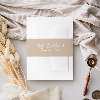 Cintas Para Invitaciones Elegante Boda de escritura minimalista simple