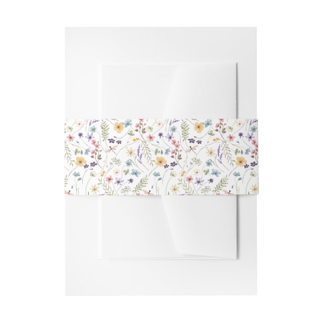Cintas Para Invitaciones Elegante Boda de Flor Silvestre (Anverso Ejemplo)
