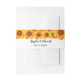 Cintas Para Invitaciones Elegante Boda de Florales de Girasol