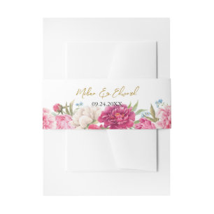Cintas Para Invitaciones Elegante Boda de Florals de Peony Rosa