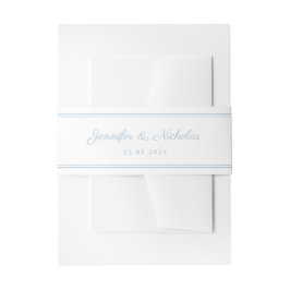 Cintas Para Invitaciones Elegante Boda de guiones azules en polvo