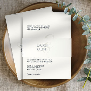 Cintas Para Invitaciones Elegante Boda de guiones Minimalistas de B&W