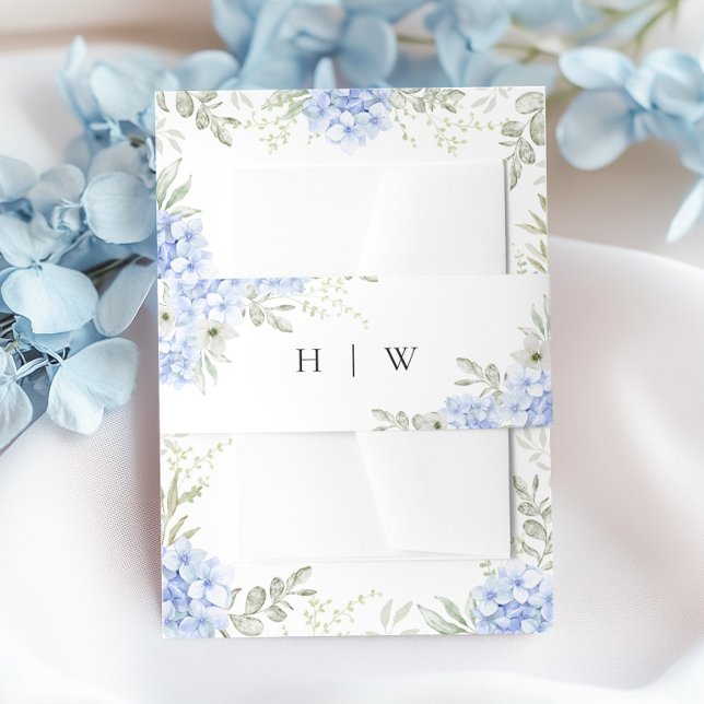 Cintas Para Invitaciones Elegante Boda de Hydrangea Azul (Subido por el creador)