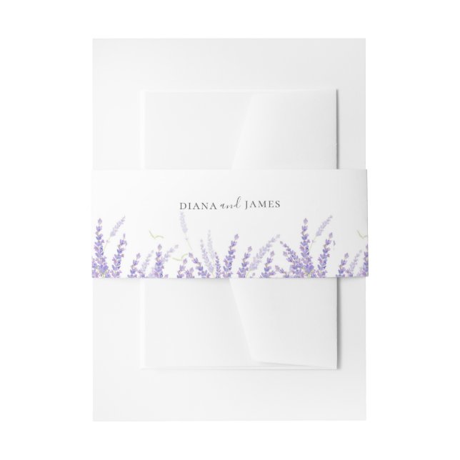 Cintas Para Invitaciones Elegante Boda de Lavanda Floral (Anverso Ejemplo)