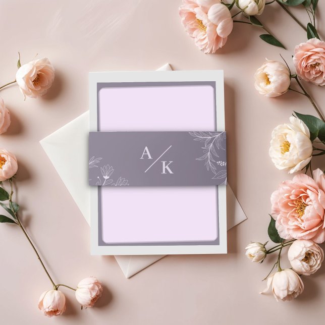 Cintas Para Invitaciones Elegante Boda de Lavanda Floral (Subido por el creador)
