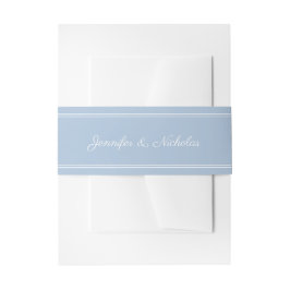 Cintas Para Invitaciones Elegante Boda de Letra Script Azul Polvo