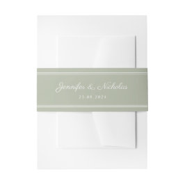 Cintas Para Invitaciones Elegante Boda de Letra Script Verde Salvia